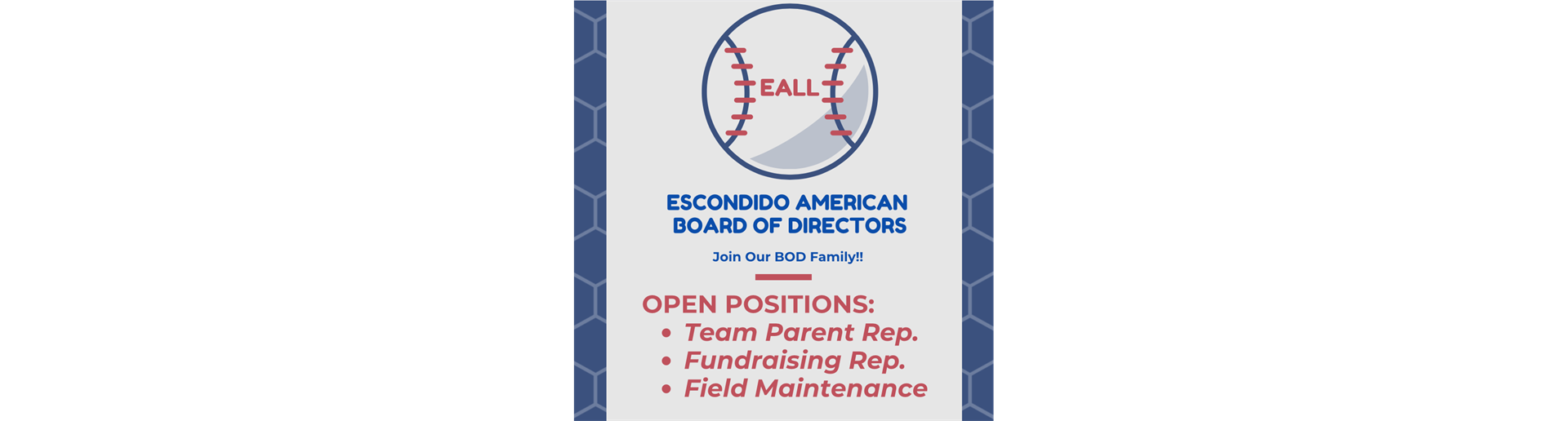 EALL BOARD MEMBERS WANTED!