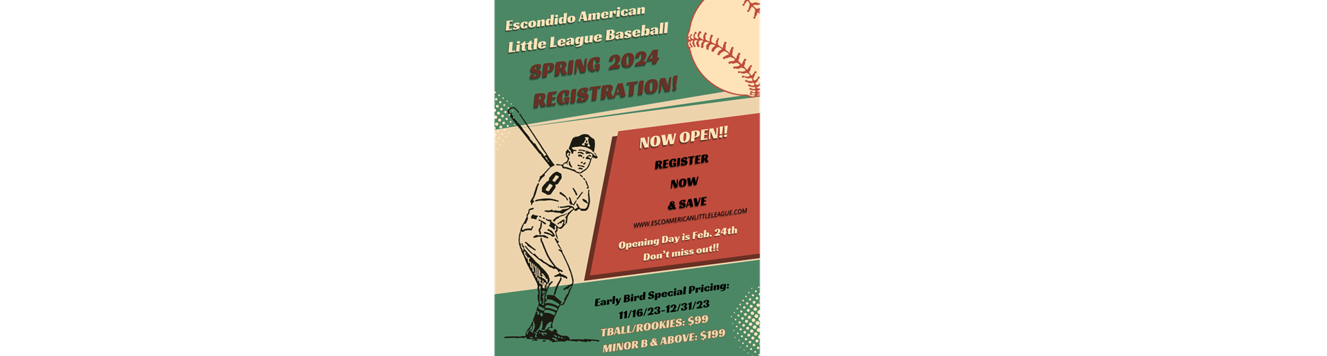 2024 SPRING REGISTRATION NOW OPEN!